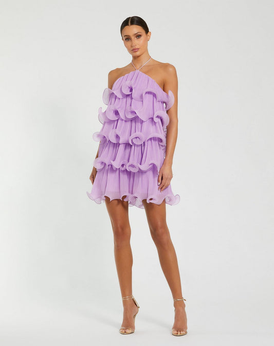 Cocktail Dresses Ruffle Short Layered Cocktail Dress Lilac