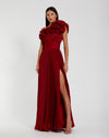 Formal Dresses Long Pleated Ruffle Formal Prom Dress Red