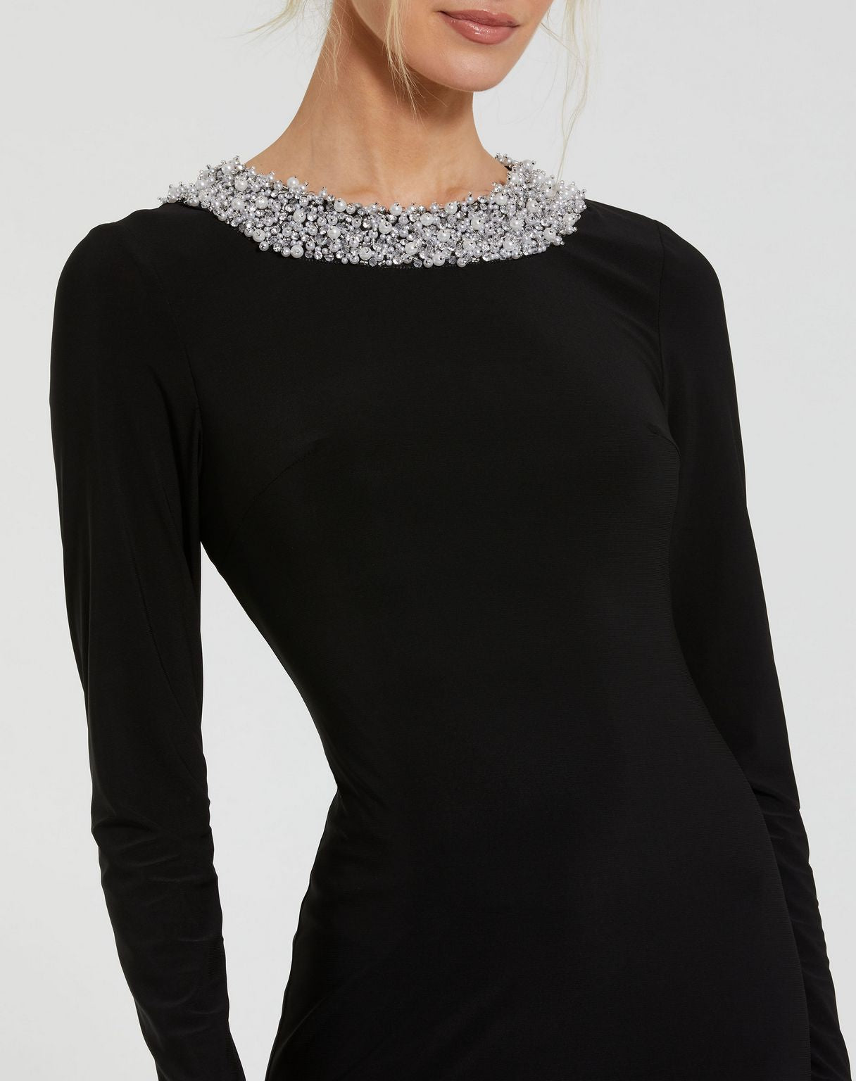 Formal Dresses Long Fitted Formal Prom Beaded Dress Black