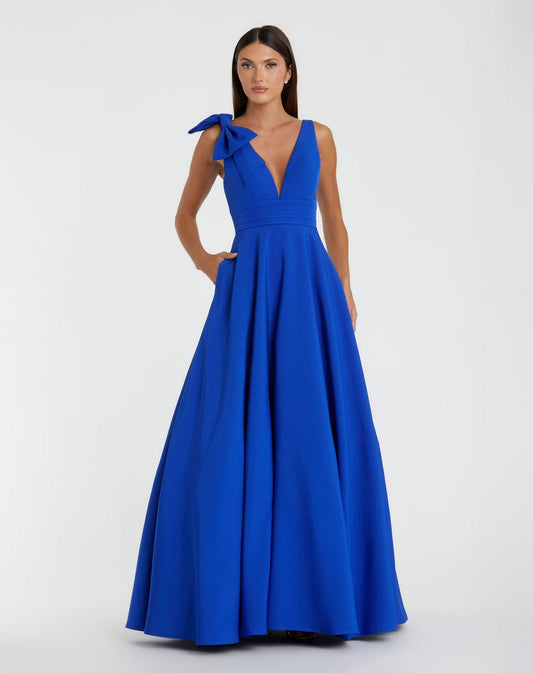 Prom Dresses Formal Long Ball Gown Pocket Prom Dress Cobalt