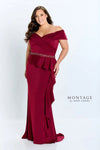 Formal Dresses Long Ruffle Slit Formal Evening Dress Bordeaux