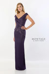 Formal Dresses Long Formal Peplum Beaded Evening Dress Dark Amethyst