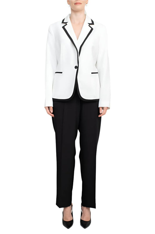 Pant Suit Long Formal Collar Pant Suit Natural White