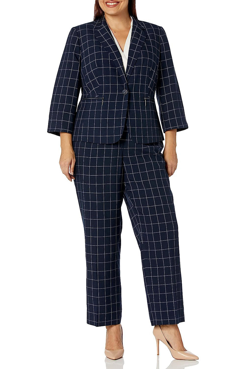 Plus Size Dresses Long Formal Plus Size Pant Suit Navy White