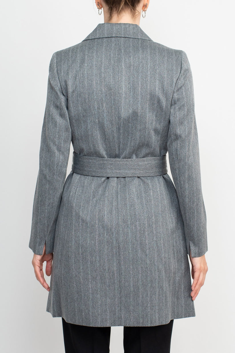 Pant Suit 3 Button Formal Two Piece Pant Suit HEATHER GREY BLACK