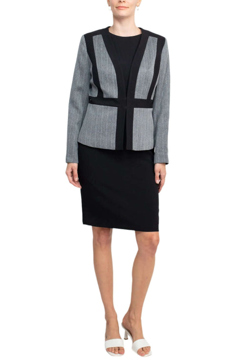 Cocktail Dresses Long Sleeve Jacket Short Cocktail Dress Heather Grey Black