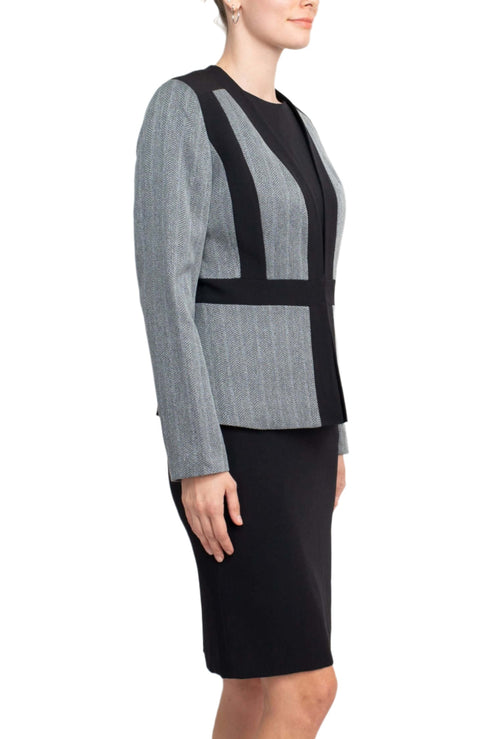 Cocktail Dresses Long Sleeve Jacket Short Cocktail Dress Heather Grey Black