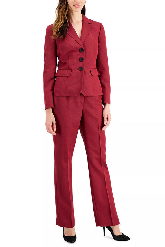 Pant Suit Long Sleeve Formal Two Piece Pant Suit Red Black