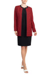 Cocktail Dresses Two Piece Short Mother of the Bride Jacket Dress Fire Red Combo