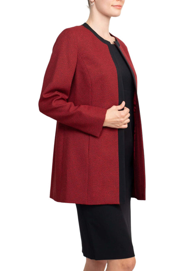 Cocktail Dresses Two Piece Short Mother of the Bride Jacket Dress Fire Red Combo