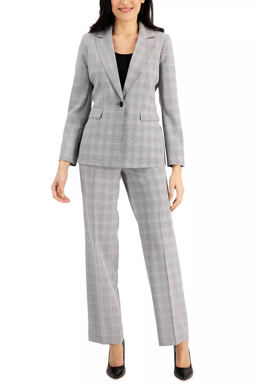 Pant Suit Long Formal Petite Pockte Pant Suit Black White