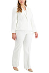 Pant Suit Plus Size Collar Button Long Formal Pant Suit Vanilla Ice