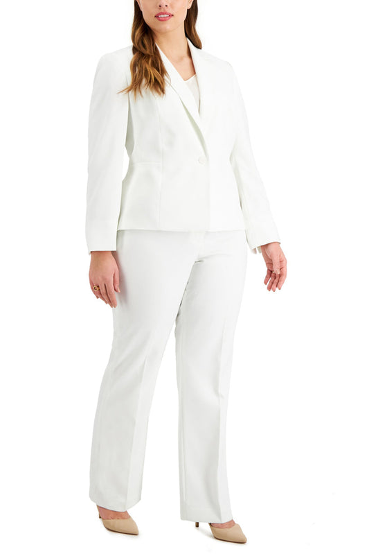 Pant Suit Plus Size Collar Button Long Formal Pant Suit Vanilla Ice