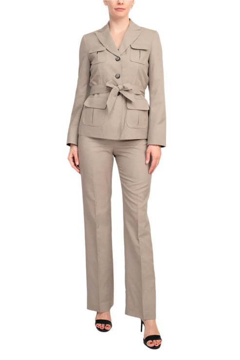 Pant Suit Long Formal Jacket Pantsuit Taupe