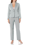 Pant Suit Long Formal Two Piece Collar Petite Pant Suit Grey