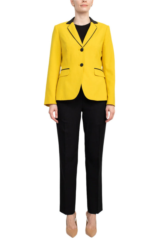 Pant Suit Long Sleeve Formal Pocket Pant Suit Gold Black