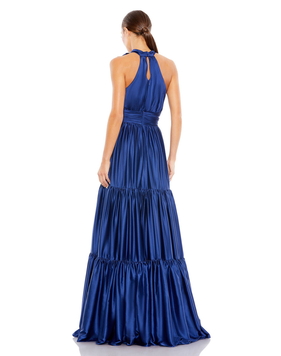 Formal Dresses Long Tiered Halter Formal Prom Dress Sapphire
