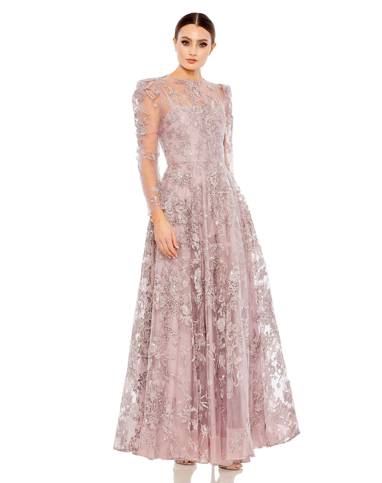 Formal Dresses Long Sleeve A Line Formal Prom Dress Lilac