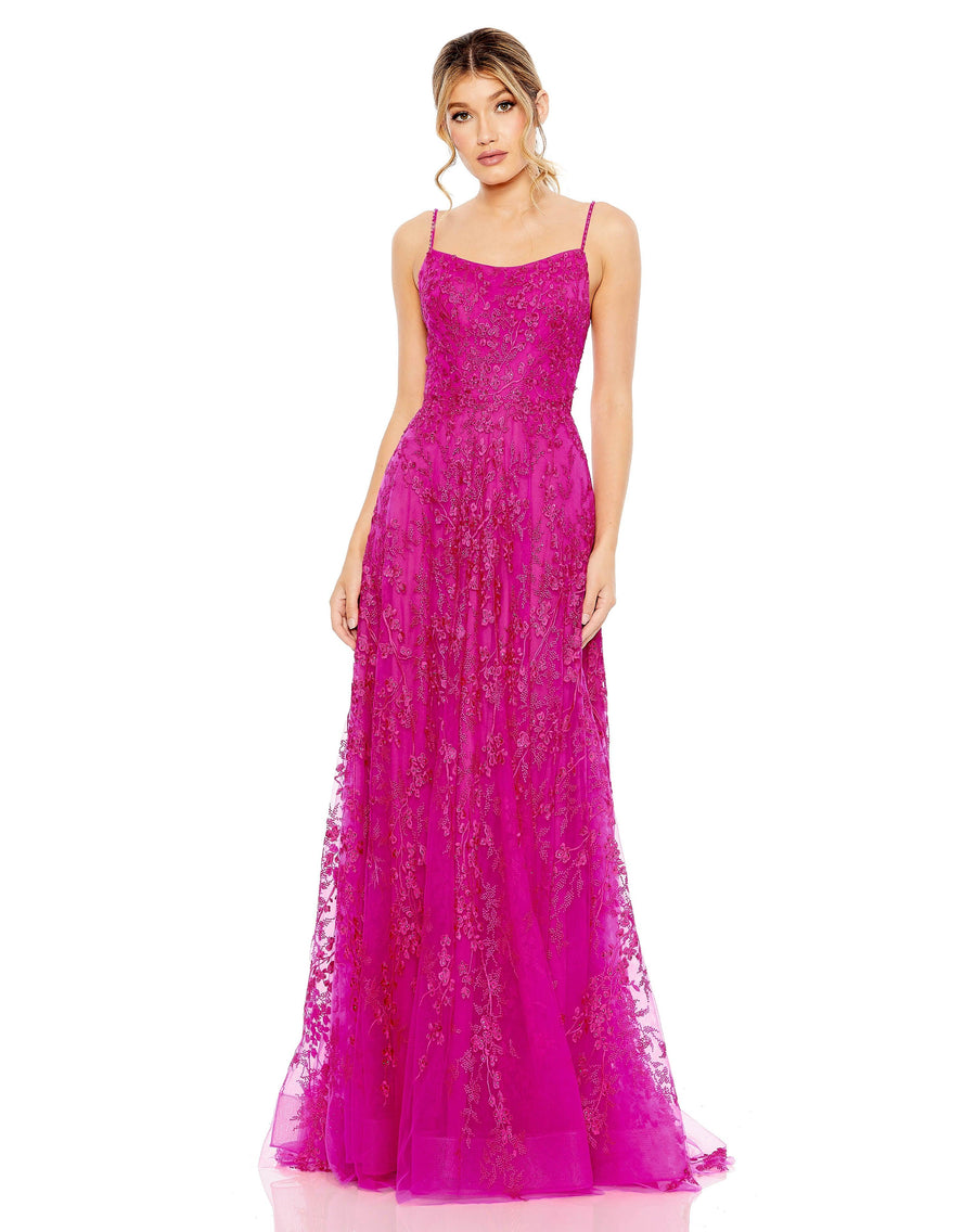 Prom Dresses Prom Spaghetti Strap Long Formal Gown Fuchsia