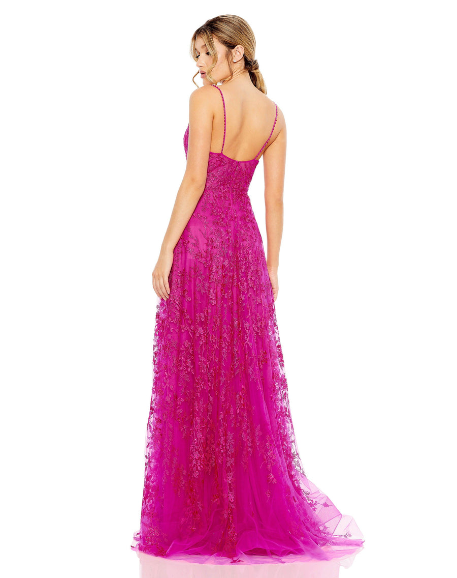 Prom Dresses Prom Spaghetti Strap Long Formal Gown Fuchsia