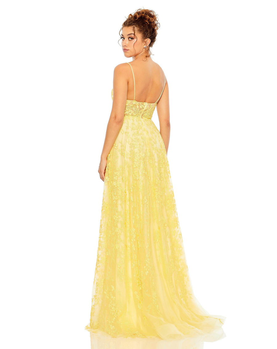 Prom Dresses Prom Spaghetti Strap Long Formal Gown Yellow