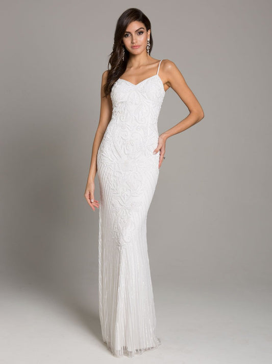Wedding Dresses Long Beaded Sequin Wedding Dress Ivory