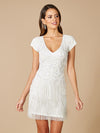 Cocktail Dresses Short Fringe Cocktail Dress Ivory