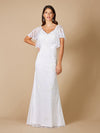 Wedding Dresses Long Bridal Cape Wedding Dress Ivory