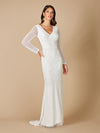 Wedding Dresses Bridal Long Beaded Simple Wedding Dress Ivory