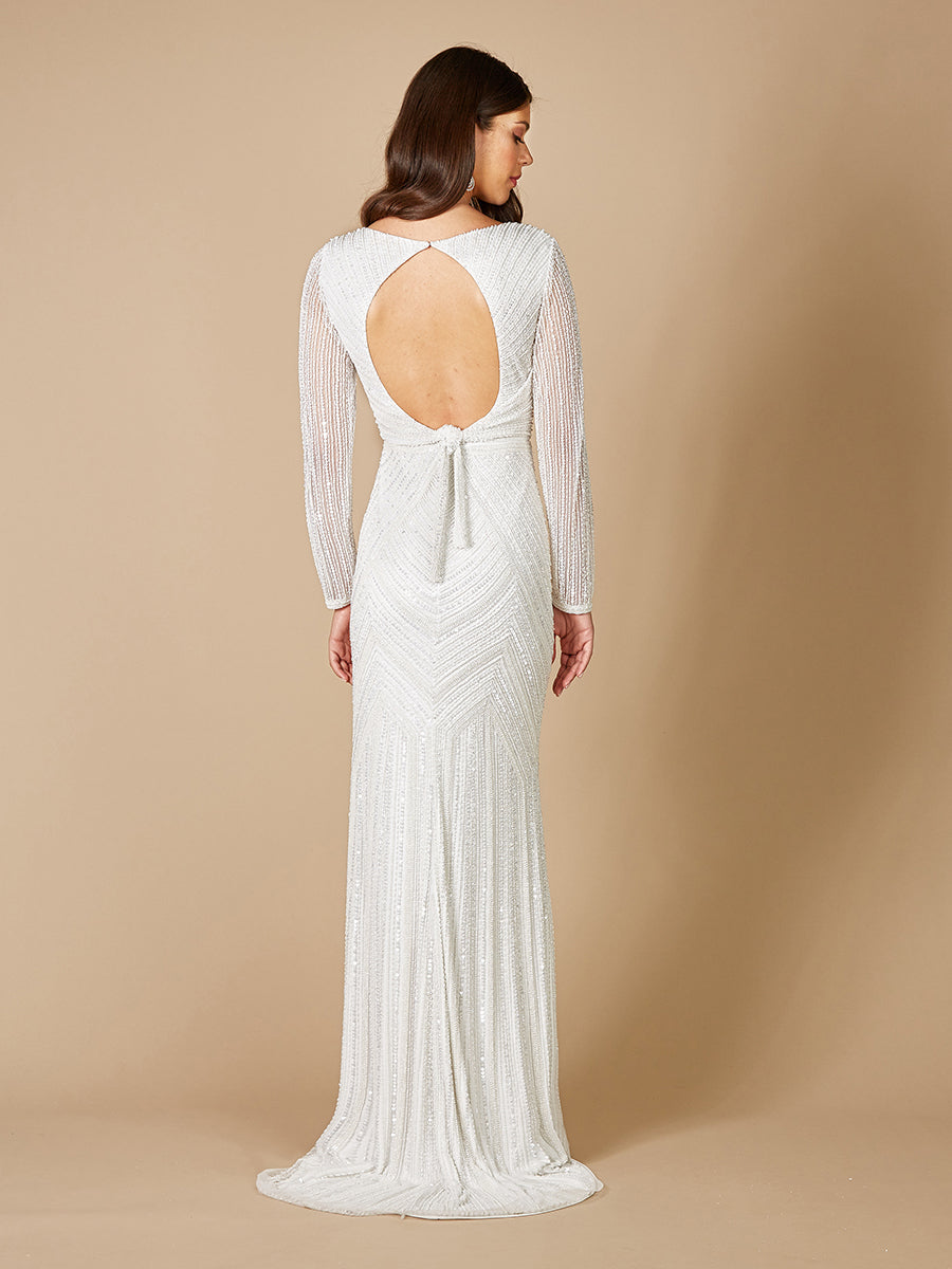 Wedding Dresses Bridal Long Beaded Simple Wedding Dress Ivory