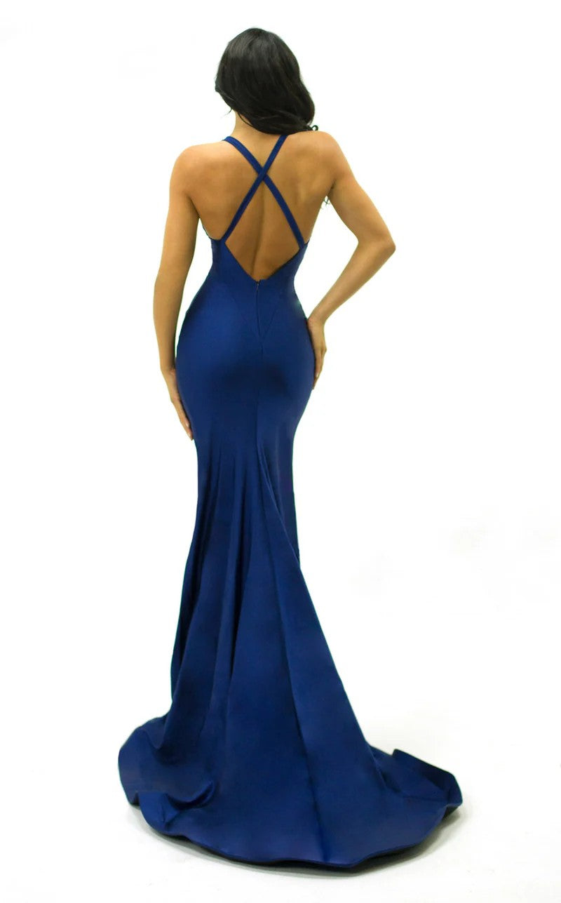 Prom Dresses Prom Long Fitted Slit Formal Dress Royal