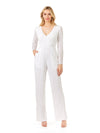 Jumpsuit Long Fitted Beaded Formal Jumpsuit Ivory