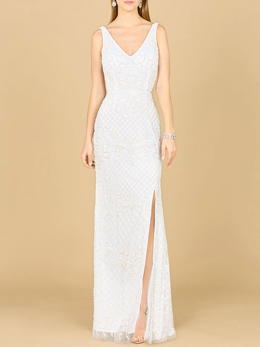 Wedding Dresses Long Bridal Gown Floral Pattern Wedding Dress Ivory