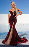 Prom Dresses Mermaid Fit Prom Long Formal Evening Dress Burgundy