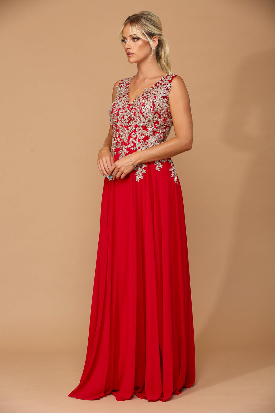 Long Mother of the Bride Chiffon Formal Dress