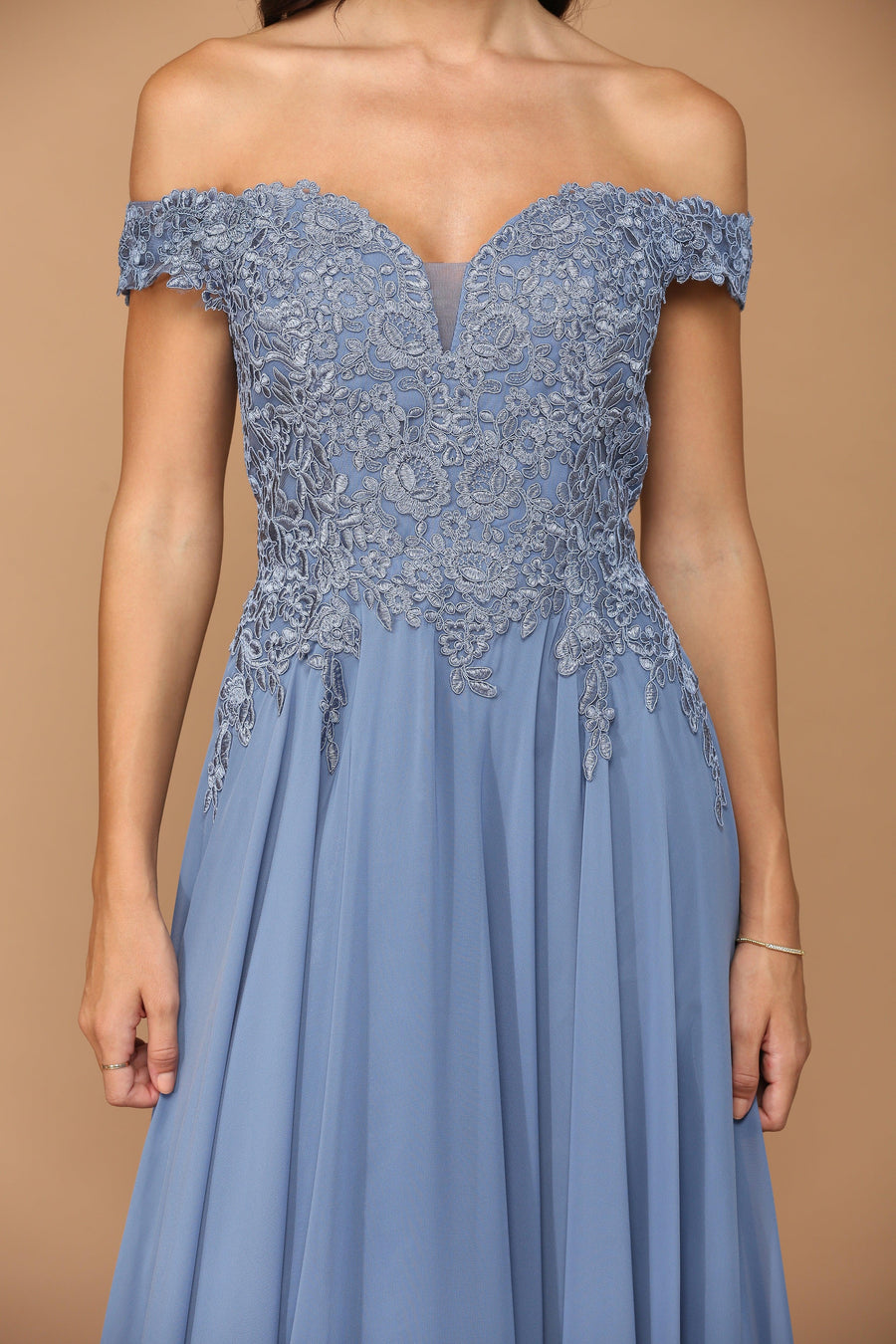 Long Off Shoulder Formal Chiffon Evening Dress