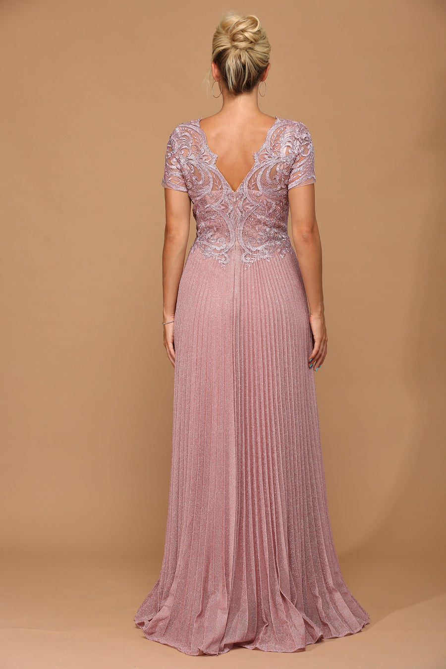 Mother of the Bride Dresses Mother of the Bride Long Formal Metallic Dress Dusty Rose