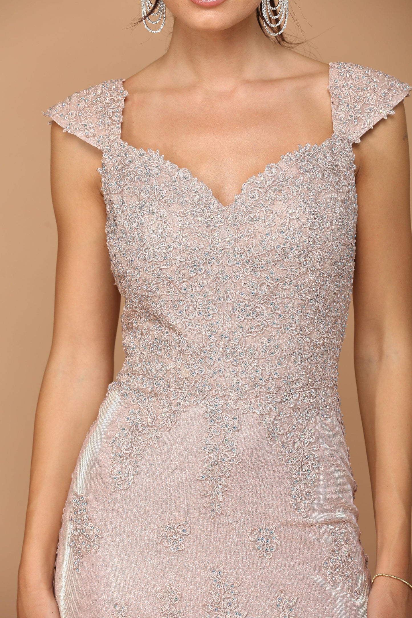 Long Mother of the Bride Metallic Evening Dress Sale