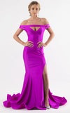 Prom Dresses Fitted Long Formal Slit Evening Prom Dress Purple