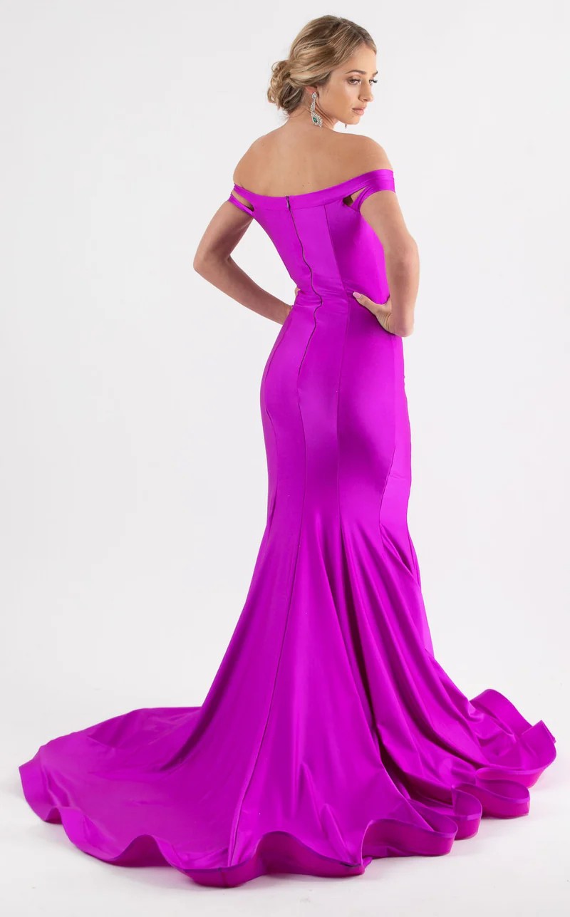 Prom Dresses Fitted Long Formal Slit Evening Prom Dress Purple