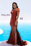 Prom Dresses Fitted Long Formal Slit Evening Prom Dress Sangria