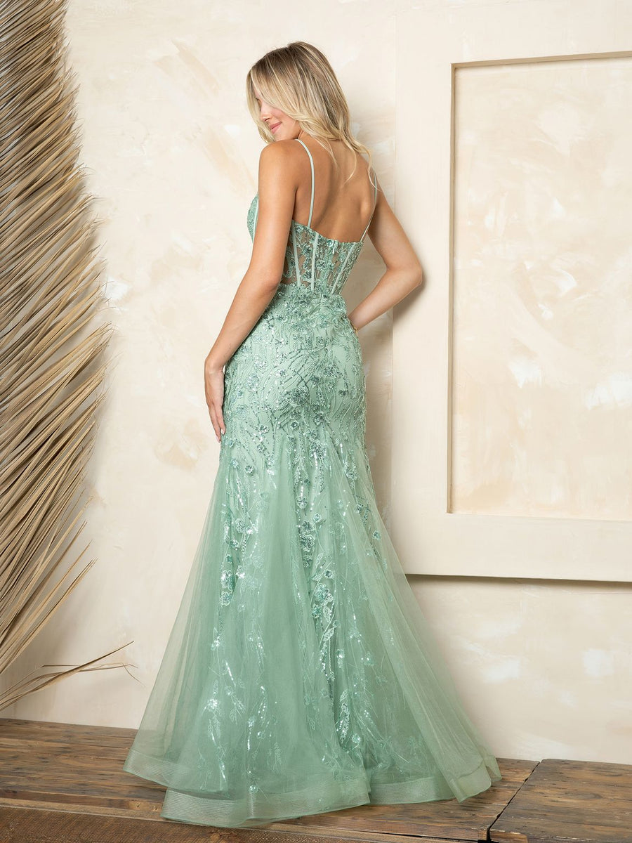 Prom Dresses Long Lace Formal Prom Dress Sage
