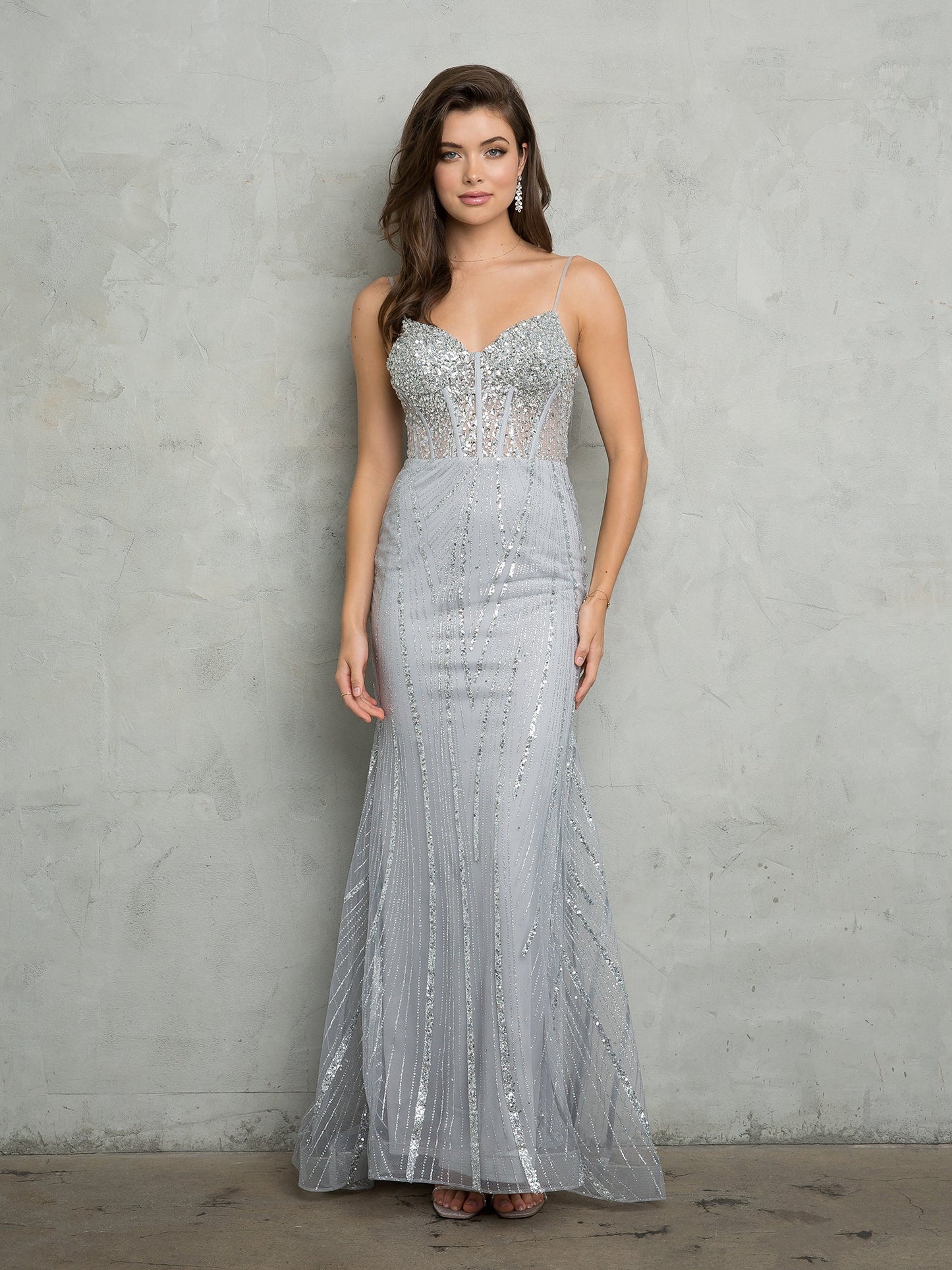 Prom Dresses Long Formal Glitter Prom Dress Silver