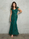 Mother of the Bride Dresses Fitted Long Glitter Formal Mother of the Bride Dress  Hunter Green
