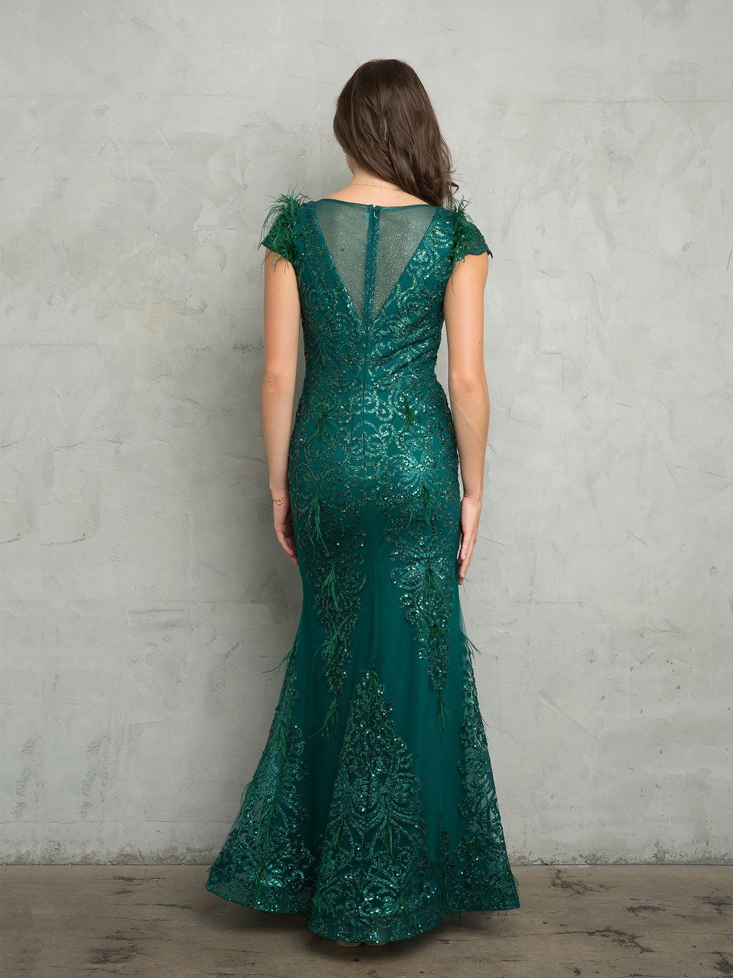 Mother of the Bride Dresses Fitted Long Glitter Formal Mother of the Bride Dress  Hunter Green