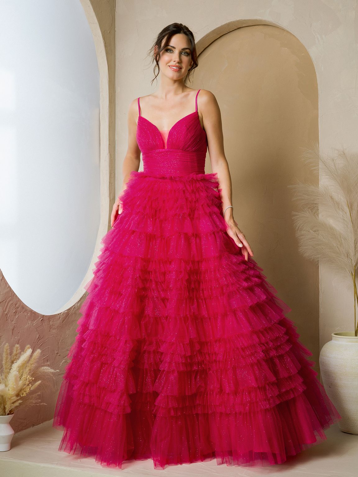 Formal Dresses  Formal Long Glitter Ball Gown Prom Dress Fuchsia