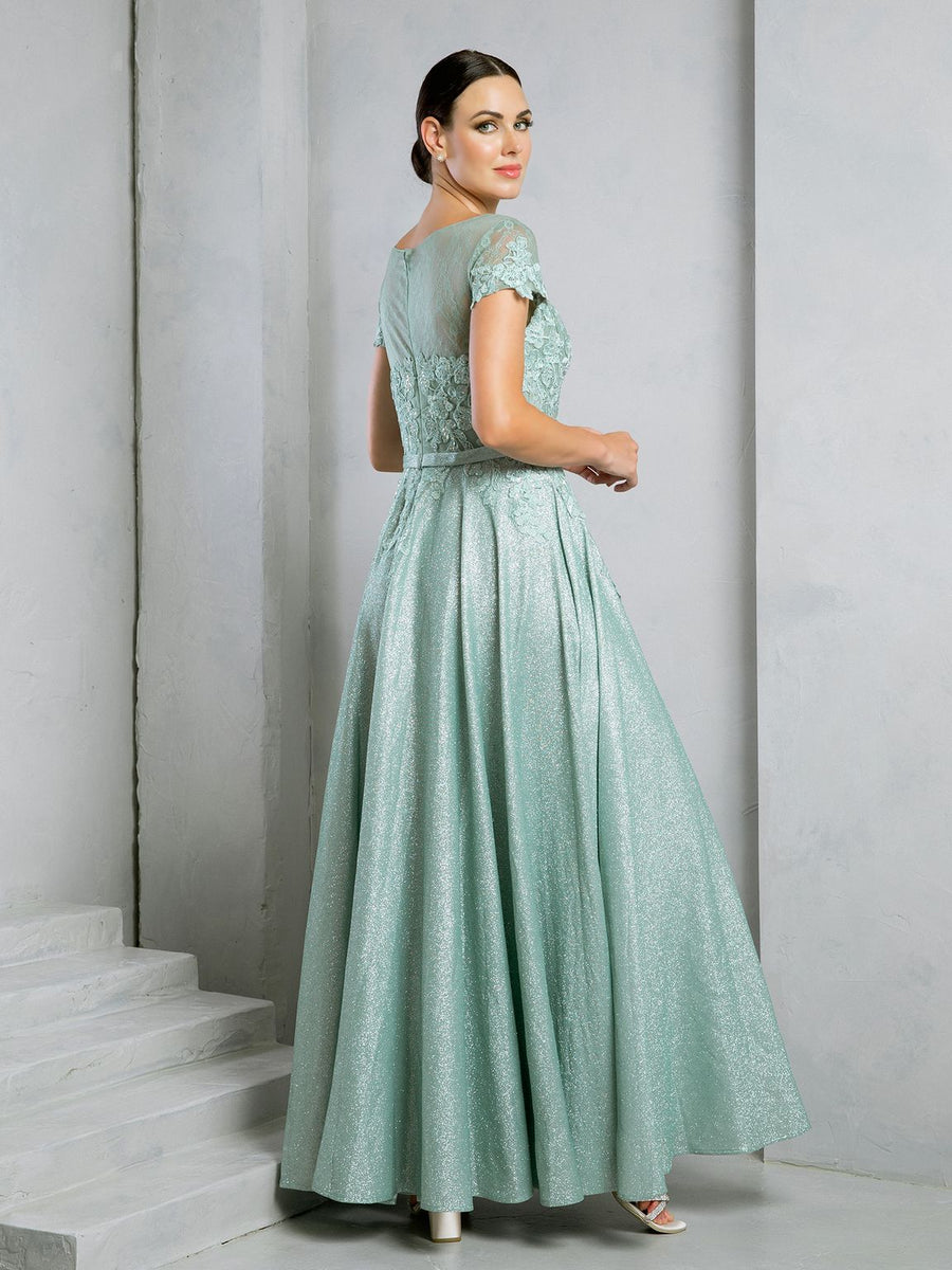 Mother of the Bride Dresses Long Mother of the Bride Formal Metallic Dress Sage