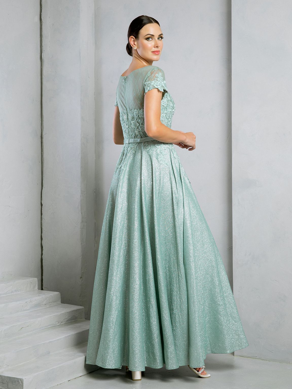 Mother of the Bride Dresses Long Mother of the Bride Formal Metallic Dress Sage