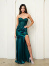 Prom Dresses Fitted Long Formal Lace Corset Prom Dress Hunter Green