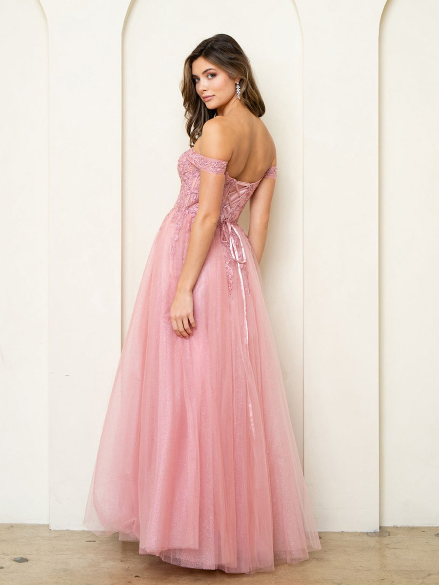 Prom Dresses  Long Formal A Line Slit Prom Dress Dusty Rose